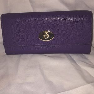 Coach Purple Leather Wallet